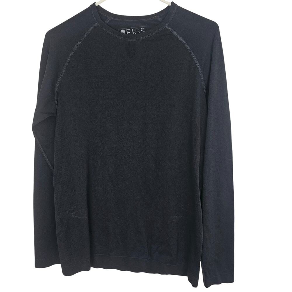 Figs Scrubs Men S Black Figs Seamless Long Sleeve Underscrub Shirt Workwear